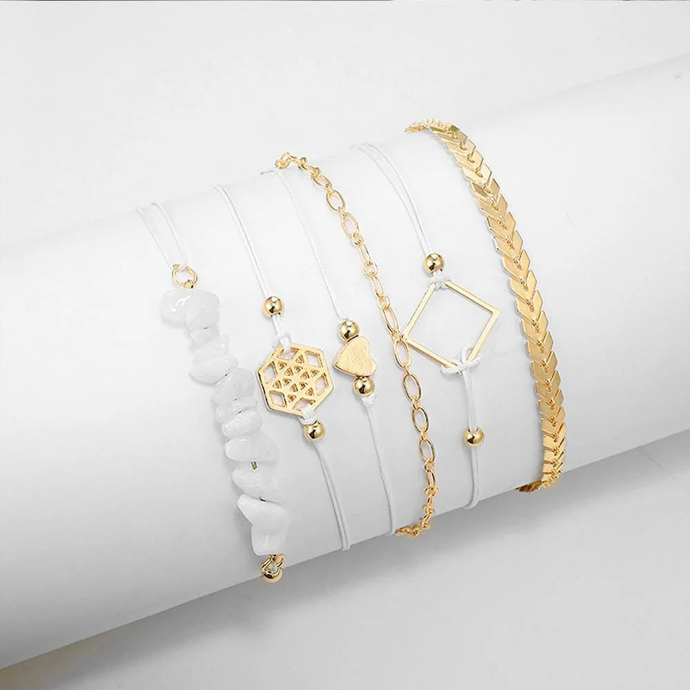 Bohemian 6-Piece Charm Bead Bracelet Set