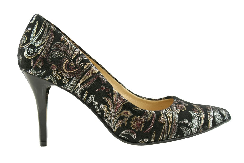Bosccolo Womens High Heels - Black / Brocade