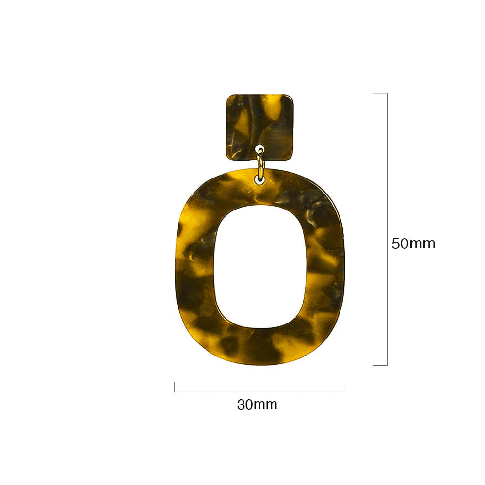 Obsession Tortoiseshell Leopard Print Drop Earrings in Brown