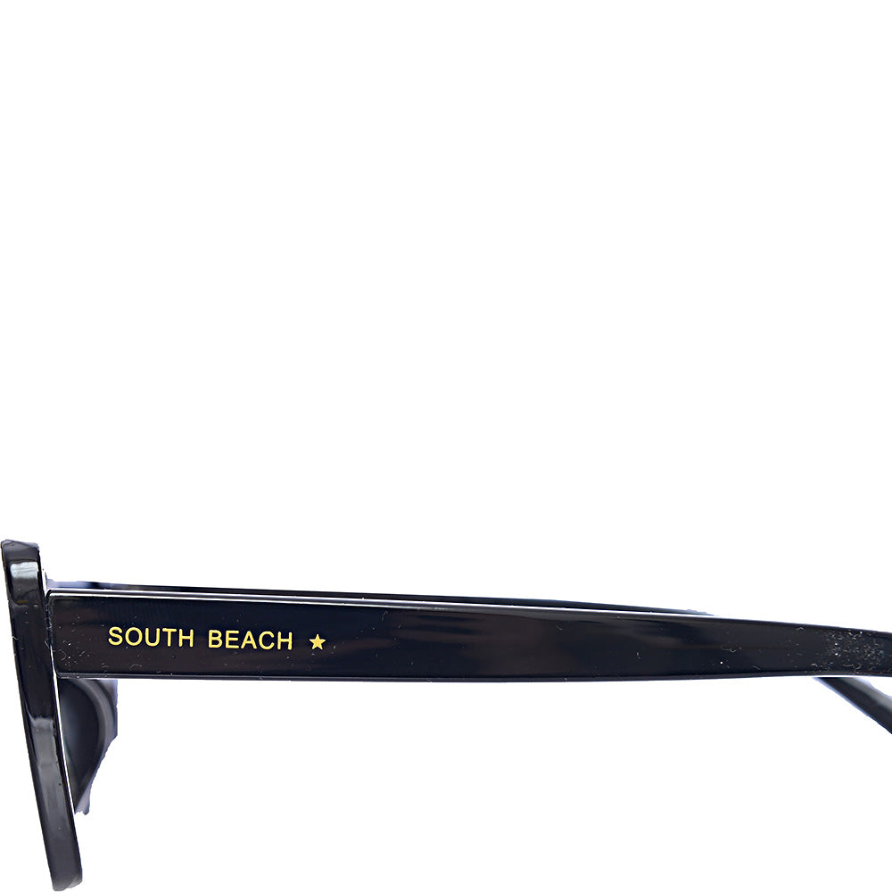 South Beach 90S Oversized Rectangle Frame Sunglasses In Black