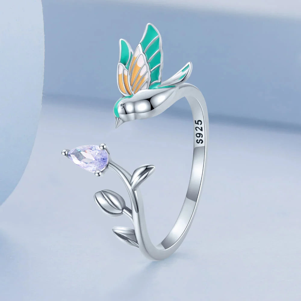 Adjustable Solid 925 Sterling Silver Everdeen Open Cut Silver Ring
