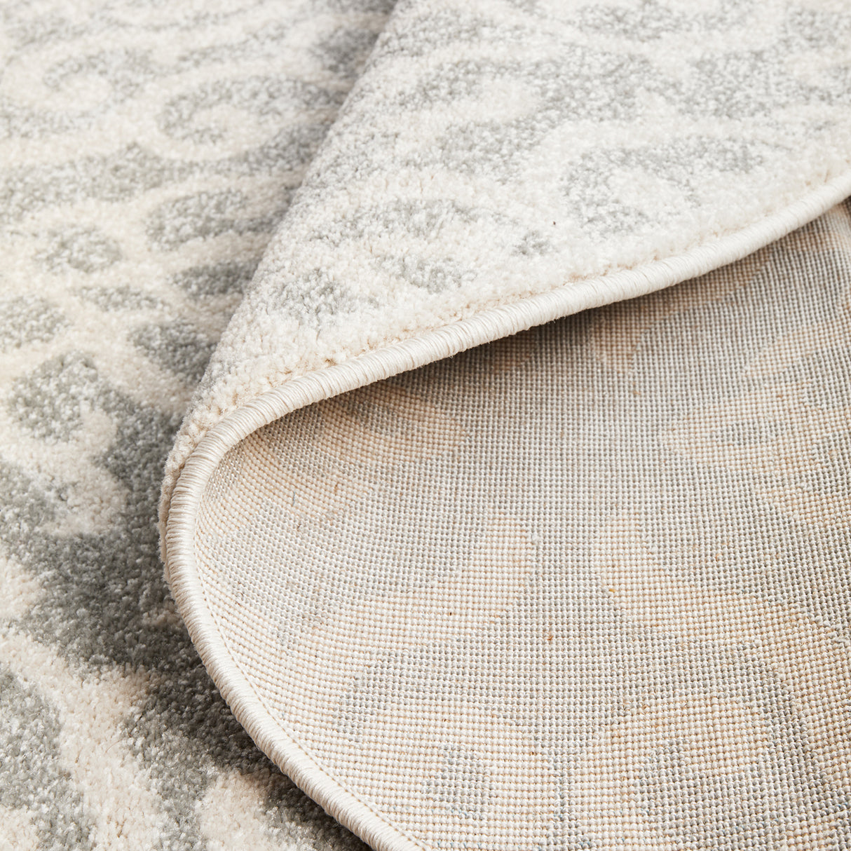Chrome Lydia Silver Round Rug