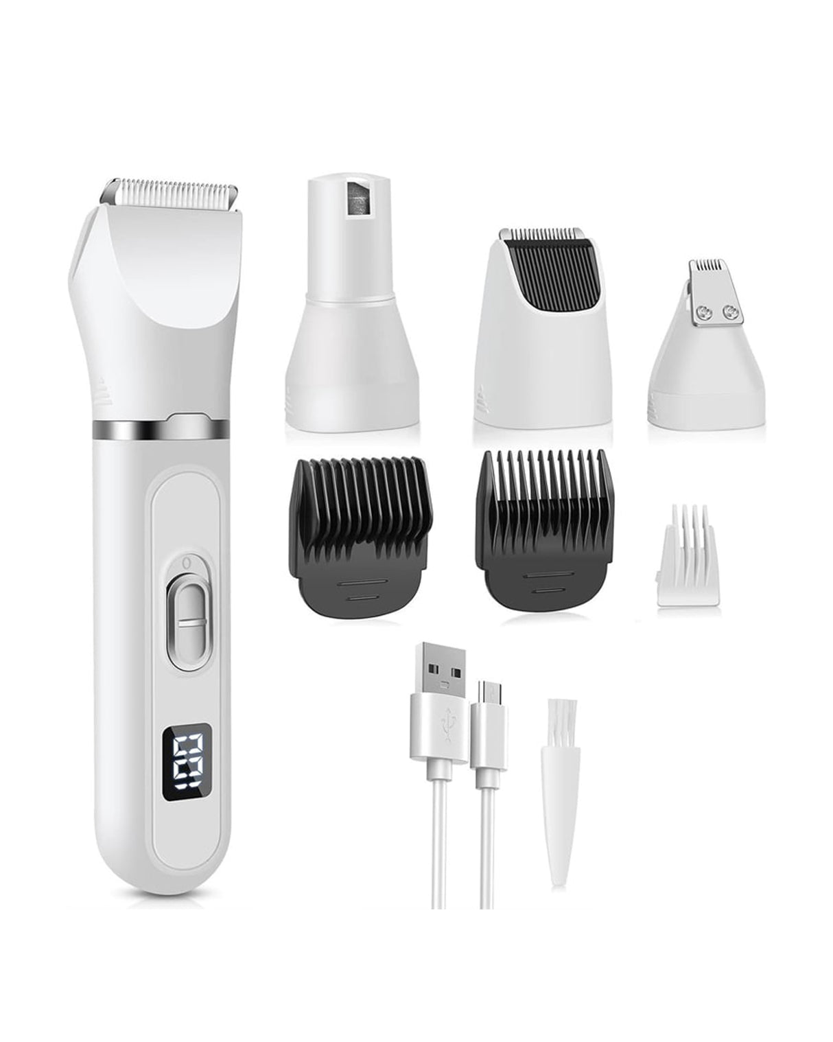 Rechargeable Pet Clipper Grooming Kit Electric Trimmer 3-9mm Comb USB Charge Nail Care