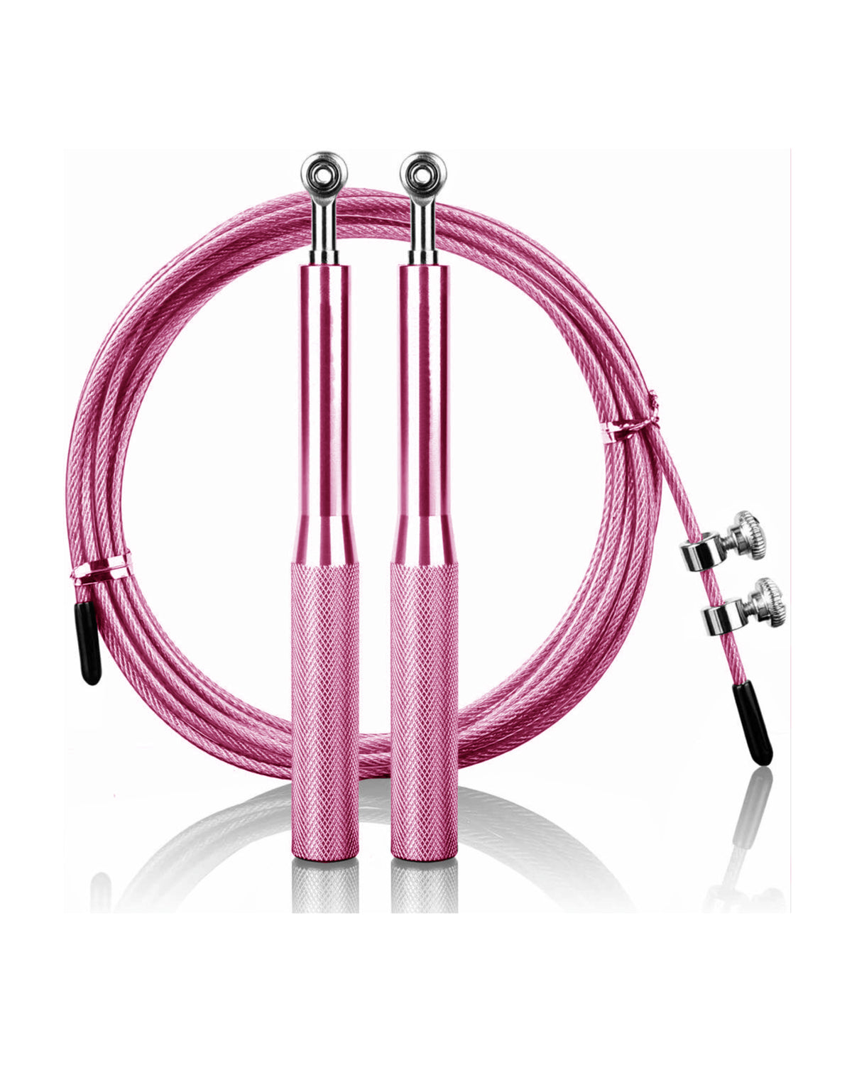 TODO Speed Ball Bearing Jump Rope w/ Anti Slip Handles Fitness Workout Exercise Boxing - Pink