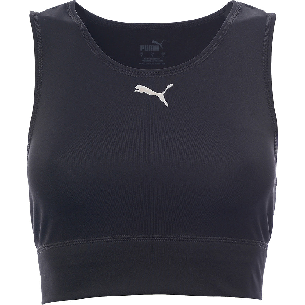 Puma Active Essentials Logo Crop Top In Black