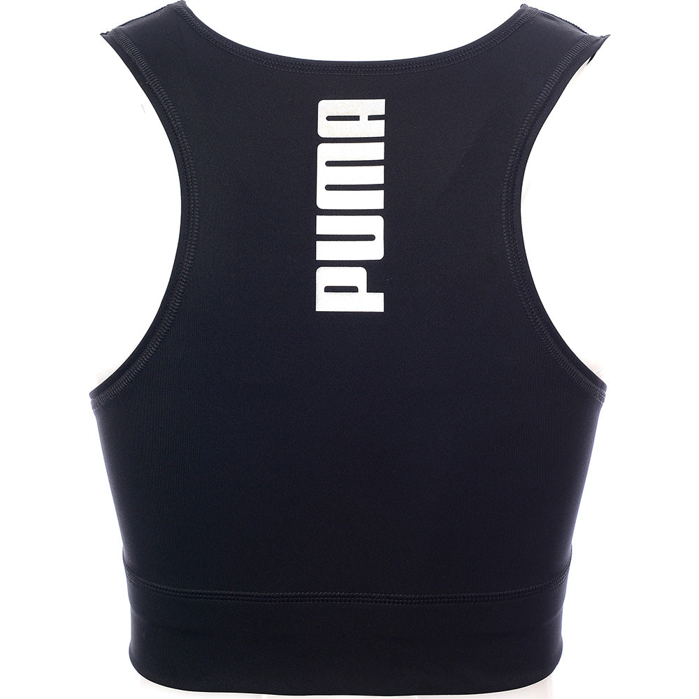Puma Active Essentials Logo Crop Top In Black