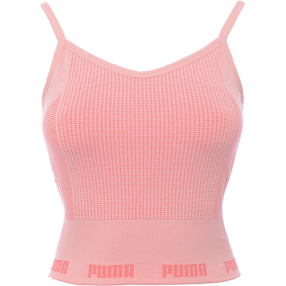 Puma Training Evoknit Seamless Light Support Sports Bra In Soft Pink