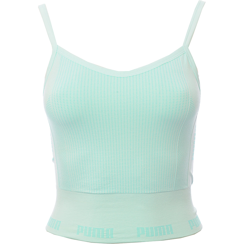 Puma Training Evoknit Seamless Sports Bra In Aqua