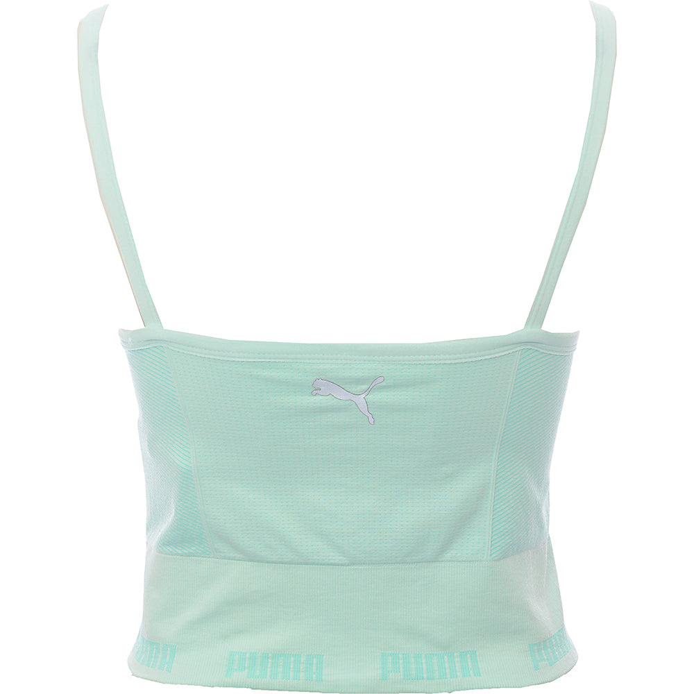 Puma Training Evoknit Seamless Sports Bra In Aqua