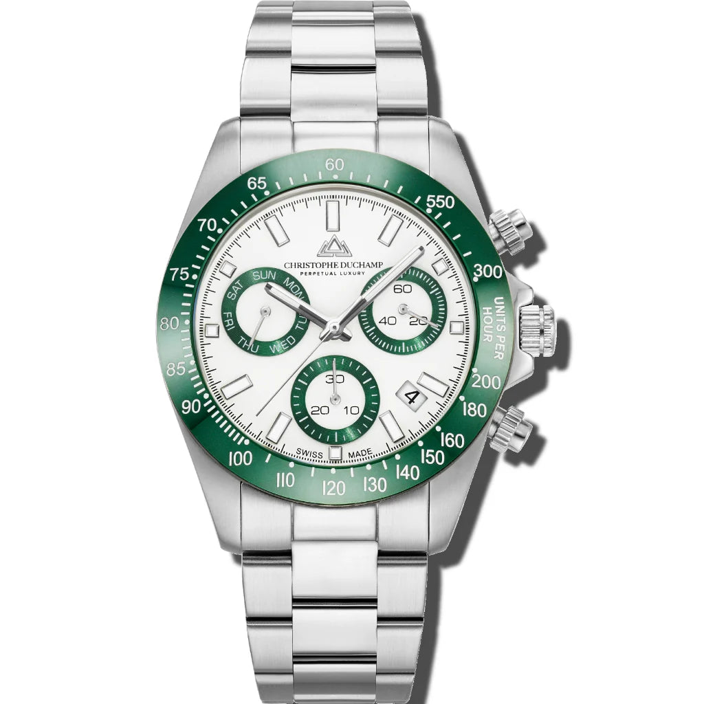 Christophe Duchamp Grand Mont Ceramic - White Dial & 316L Stainless Steel Strap