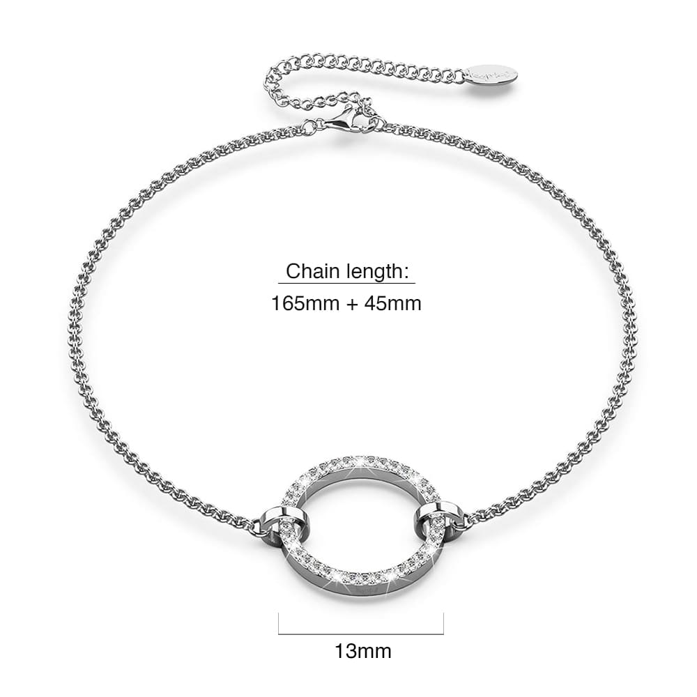 Boxed Orbit Earrings, Bracelet & Necklace Set with SWAROVSKI® Crystal in White Gold