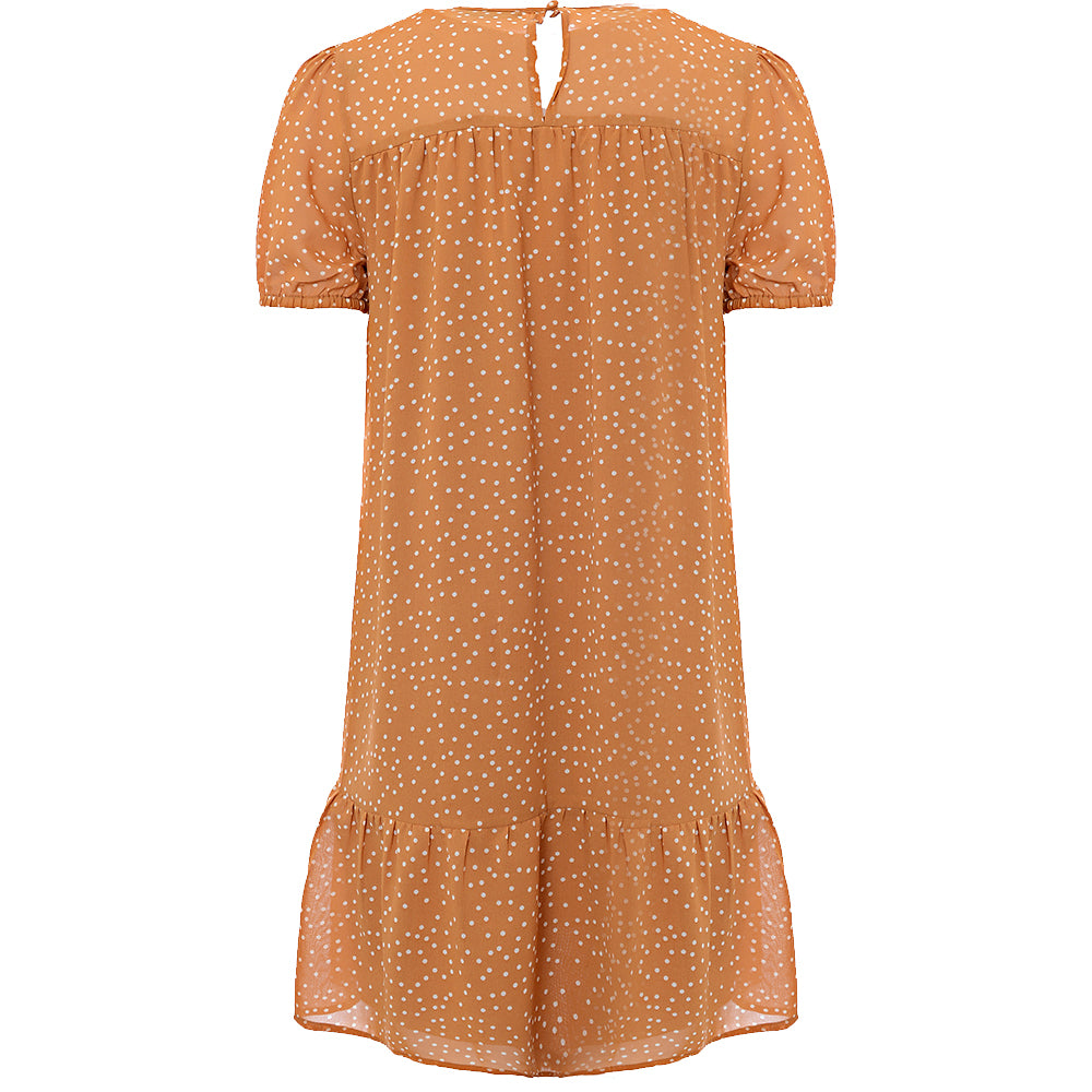 Wednesday'S Girl Mini Smock Dress With Peplum Hem In Polka Dot