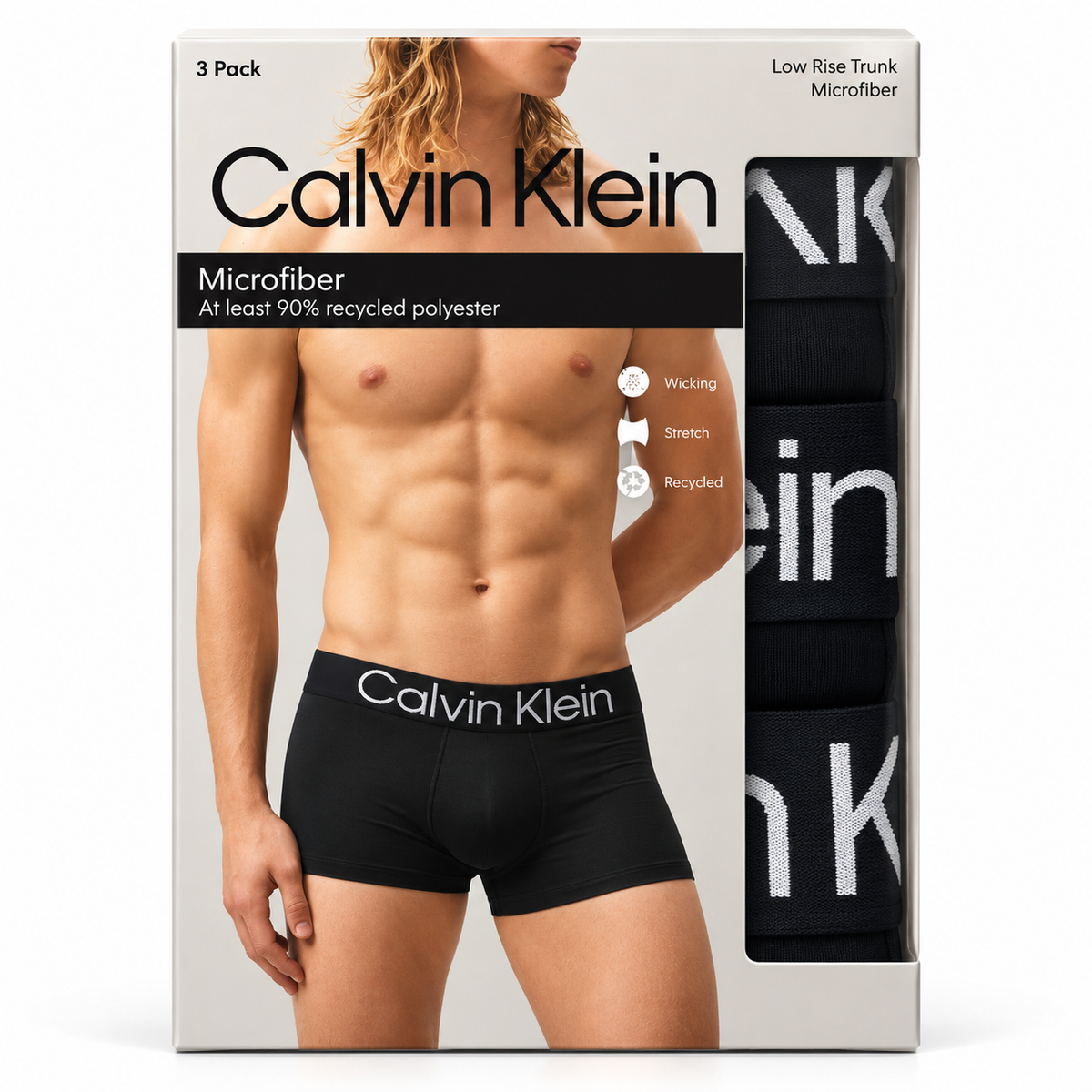 Calvin Klein Men's 3 Pack Low Rise Trunk - Black