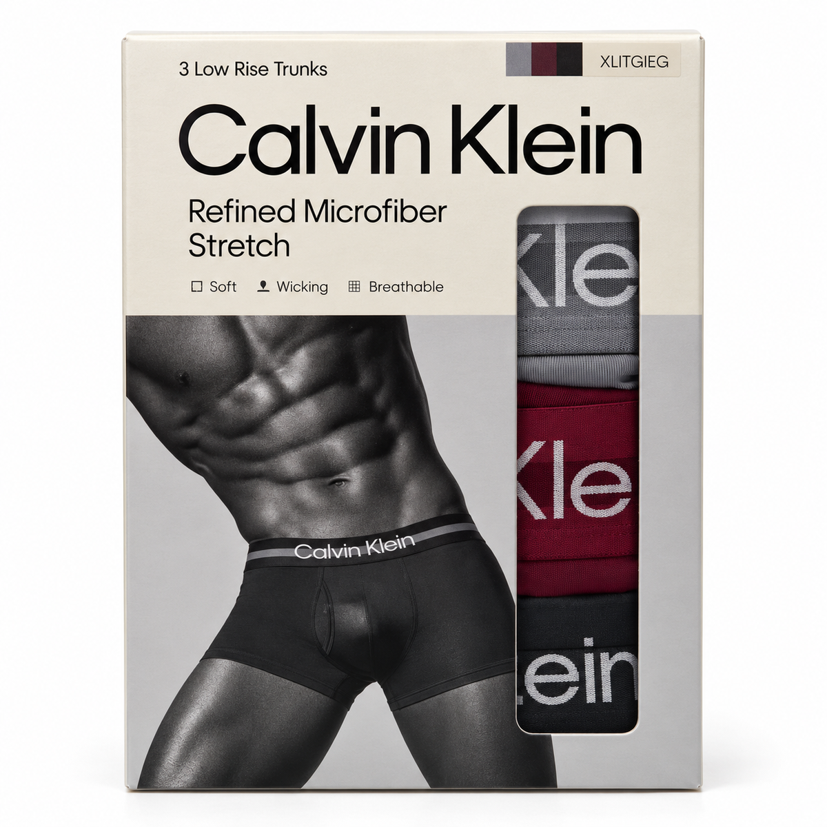 Low Rise Trunk 3Pk - Wolf Grey/Ruby Wine/Black