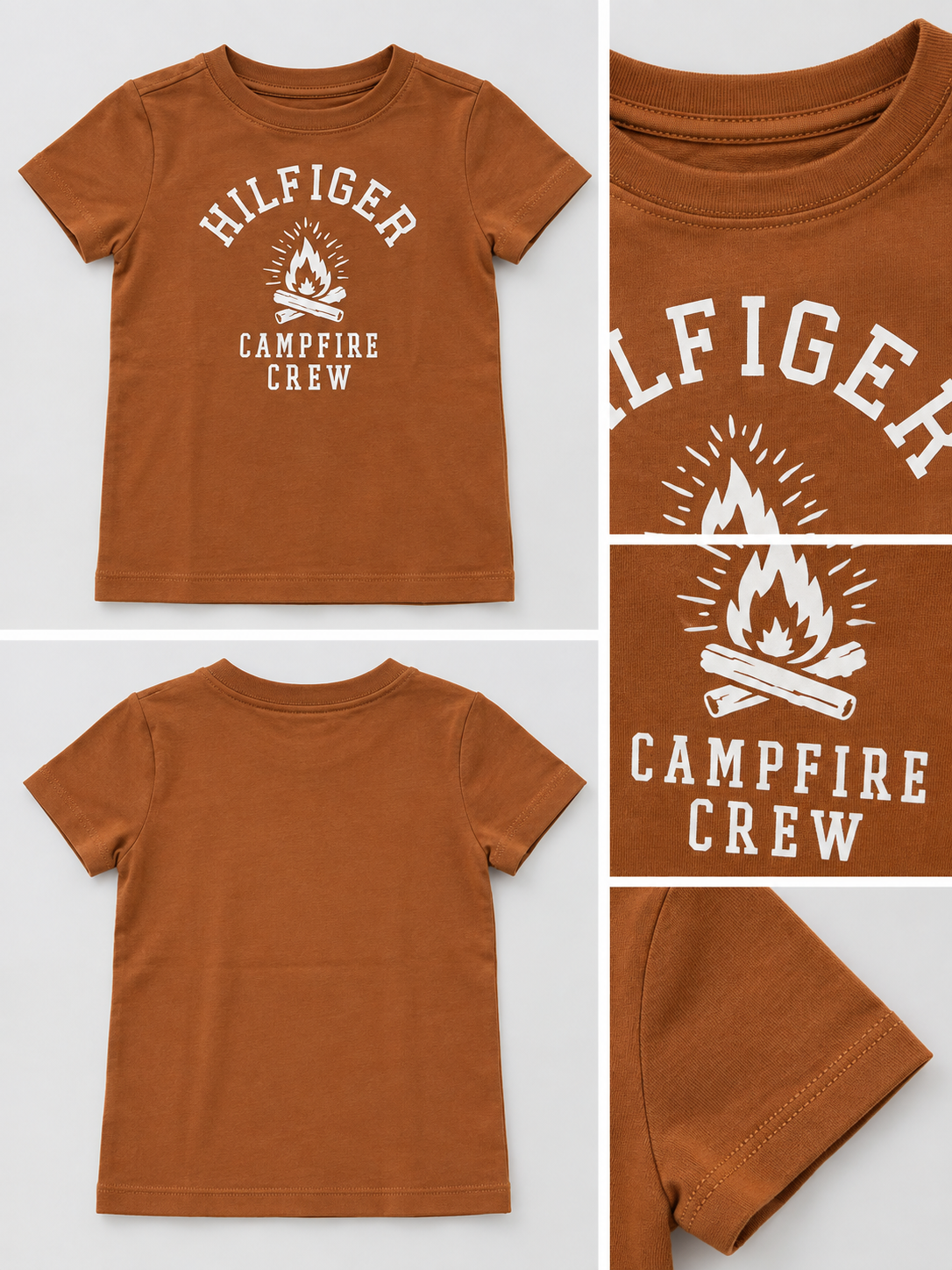 Tommy Hilfiger Kids' Short Sleeve Polo Shirt - Spice Brown