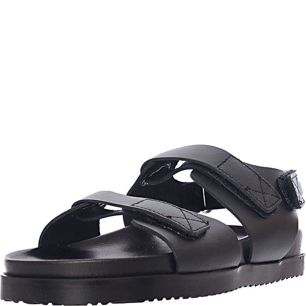 Kaltur Dad Sandal In Black Leather