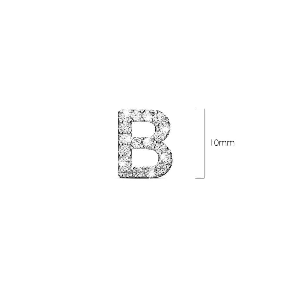 Solid 925 Sterling Silver Glamour Alphabet Letter Earrings