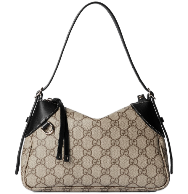Gucci GG Monogram Shoulder Bag - Brown