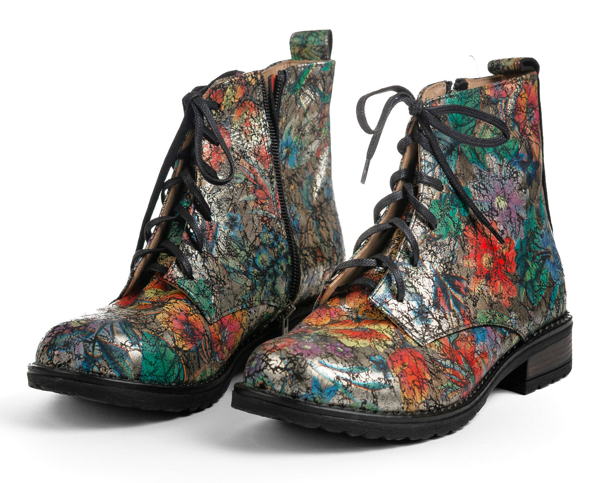 Bosccolo Womens Ankle Boots - Flower Multicolor