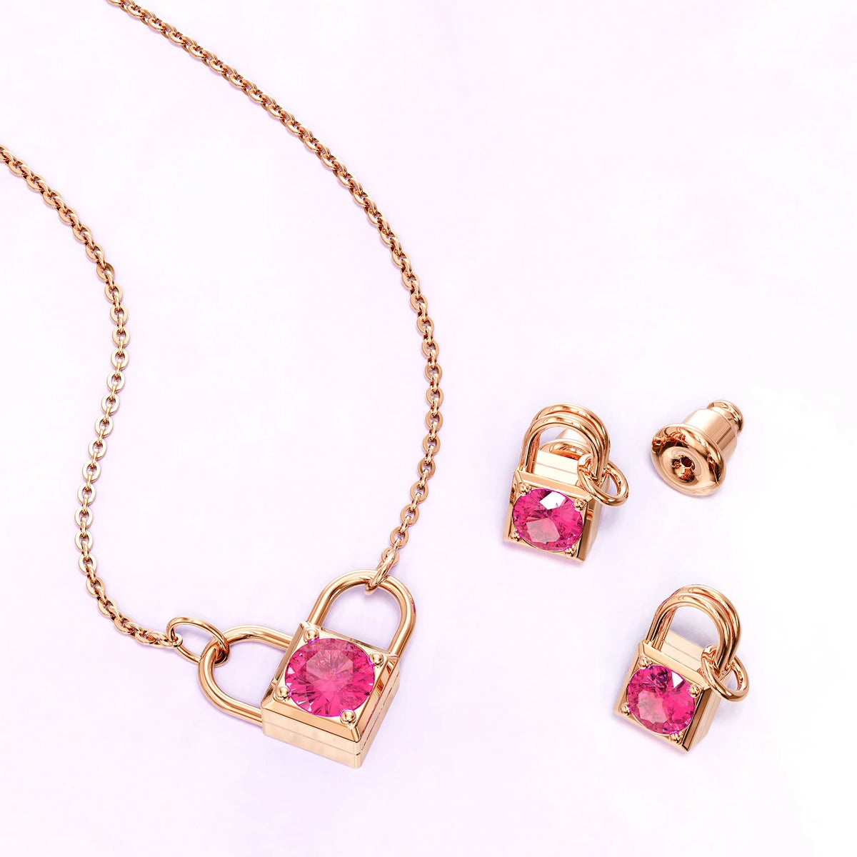 Boxed Celeste Heart Necklace and Earrings Set Embellished with SWAROVSKI® crystals