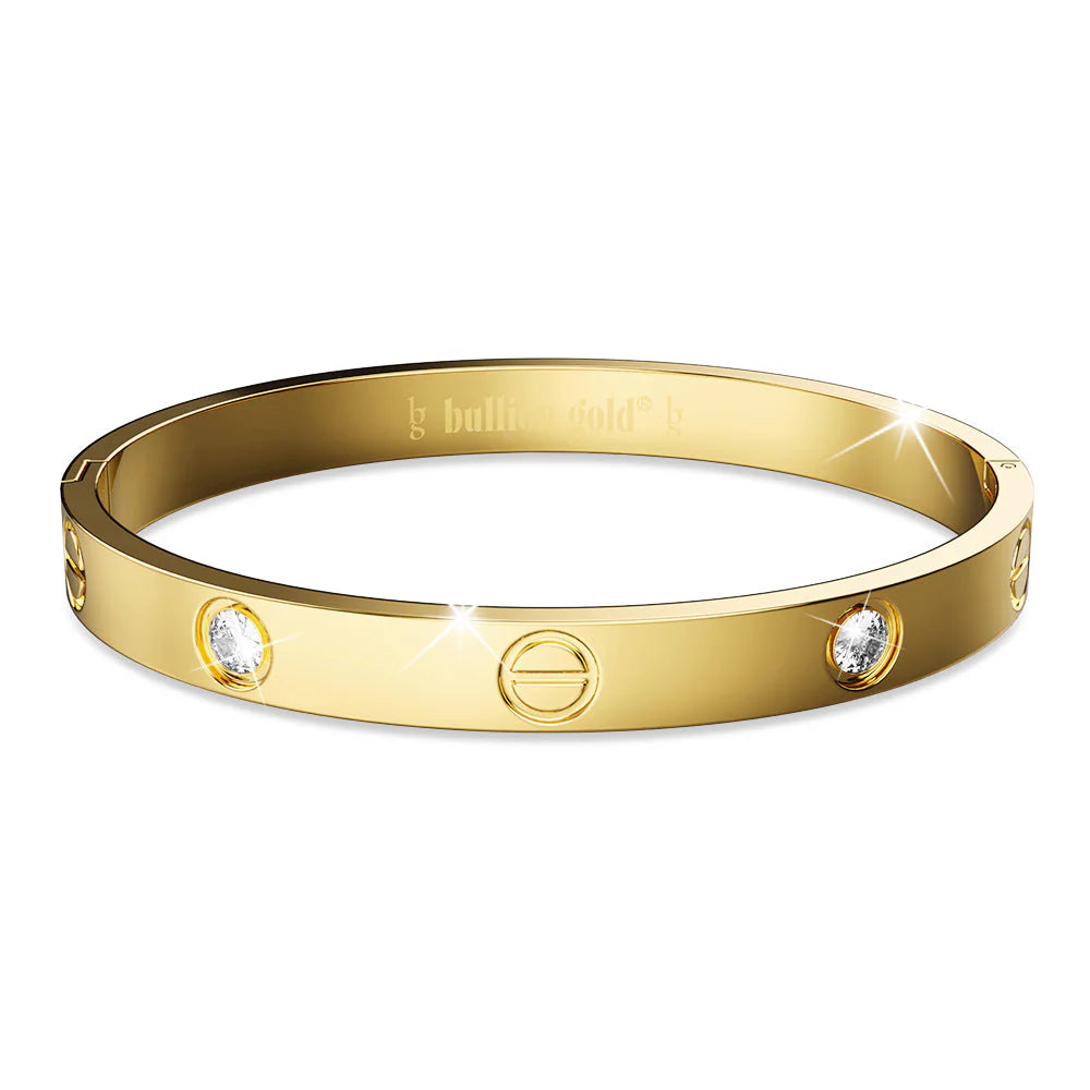 Bullion Gold Carrie Stainless Steel Bangle in Gold - 64mm