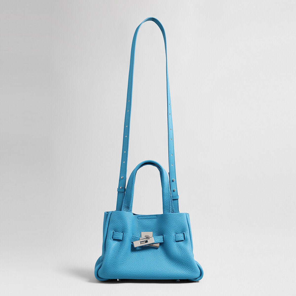 Togo Leather Structured Tote - Blue