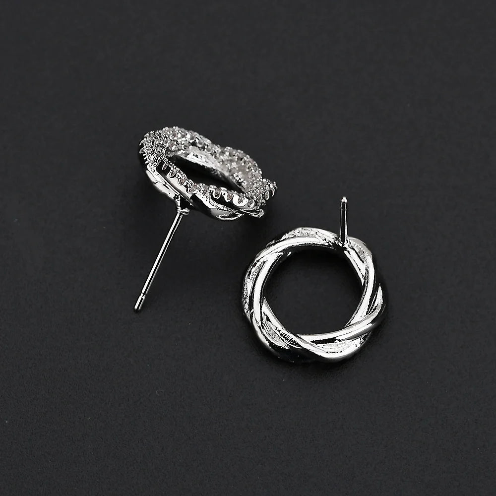 Boxed Cinderella Earrings and Bracelet Set in White Gold