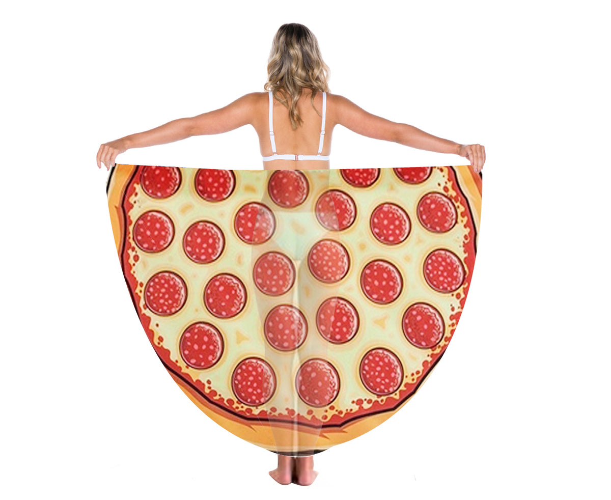 TODO Luxury Edition Chiffon Digital Print Beach Throw Yoga - Pizza