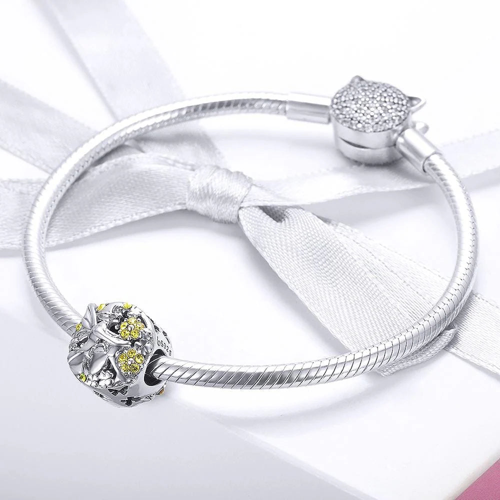 Solid 925 Sterling Silver Flower Fairy Pandora Inspired Charm
