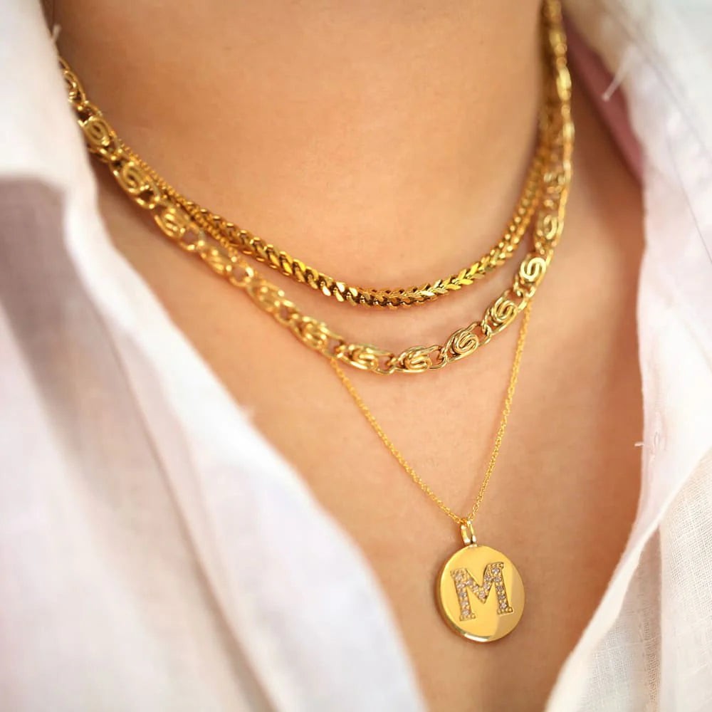 Bullion Gold Bianca Fancy Clip Link Chain Gold Choker Necklace