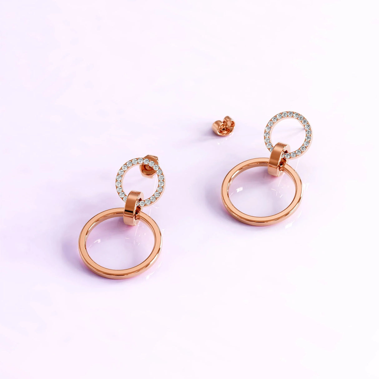 Krystal Couture Orbit of Radiance Earrings Embellished with SWAROVSKI Crystal in Rose Gold
