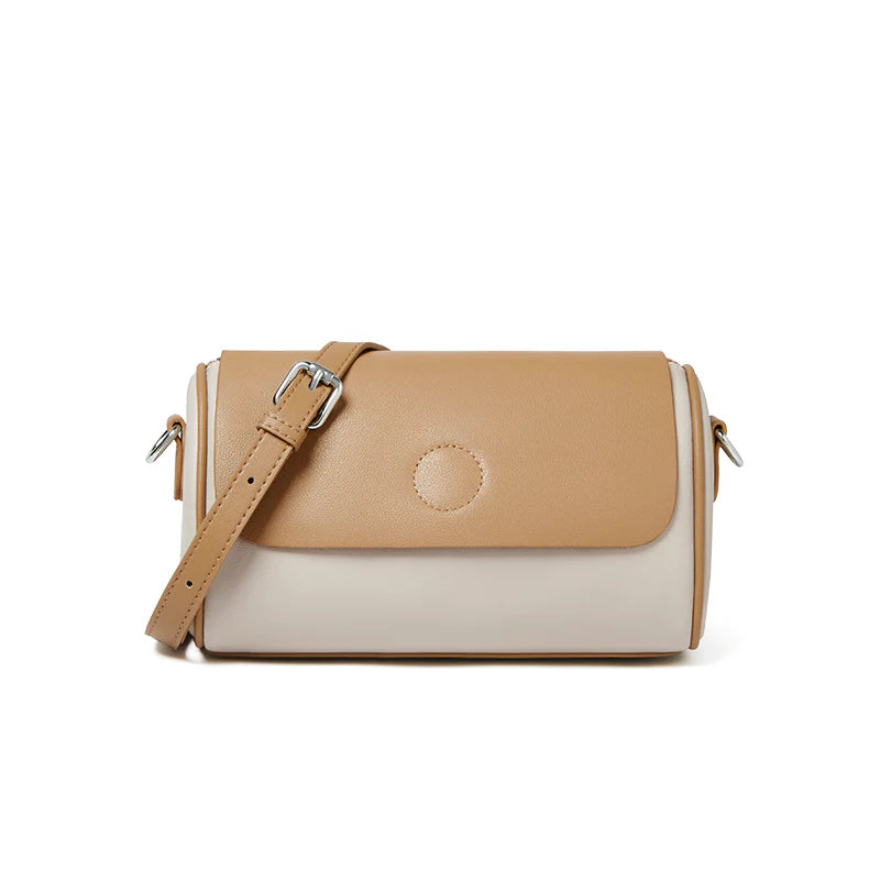 Nalandu Natalia Premium Leather Pillow Crossbody Bag - Apricot