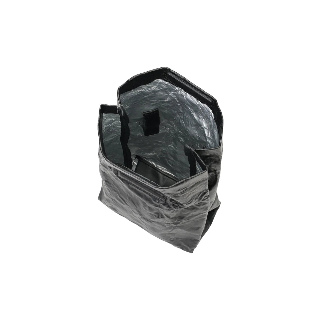 BAMEI Crinkled Roll-Top Crossbody Bag - Black