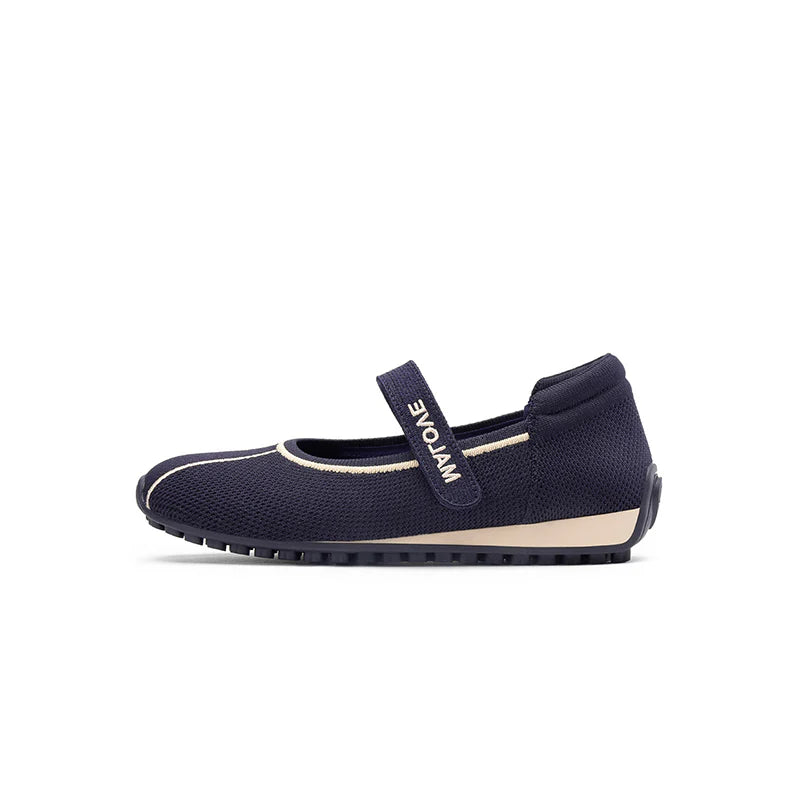 Sport Ballet Mary Jane Flats - Navy
