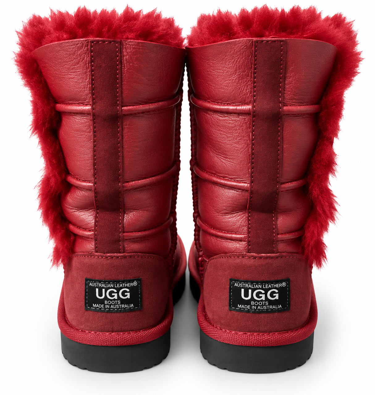 Australian Leather Ugg Classic Long Triple Button Metallic - Tomato - AU5