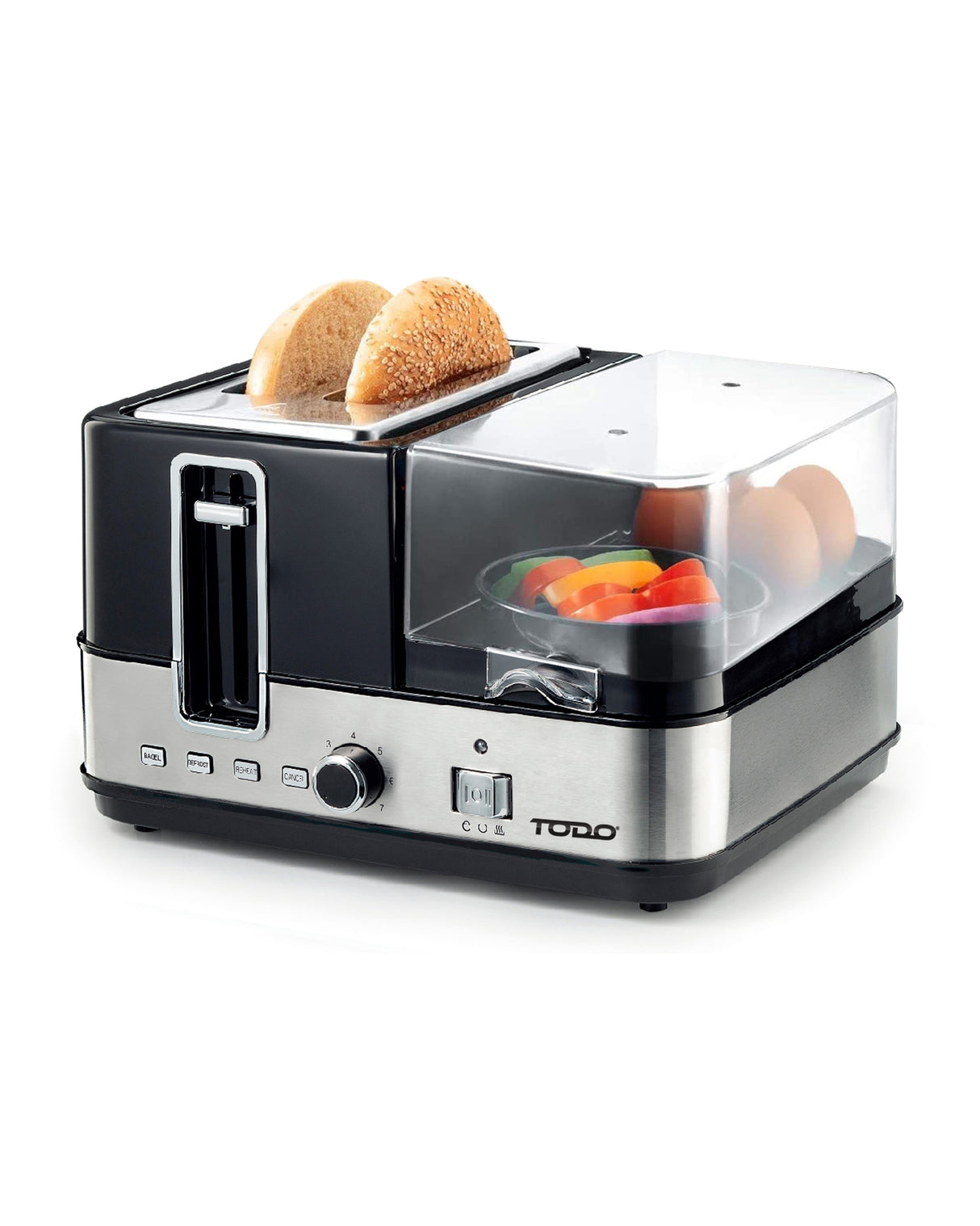 TODO 1400W Breakfast Master Toaster Egg Cooker Poacher Bacon Fryer Grill All In One