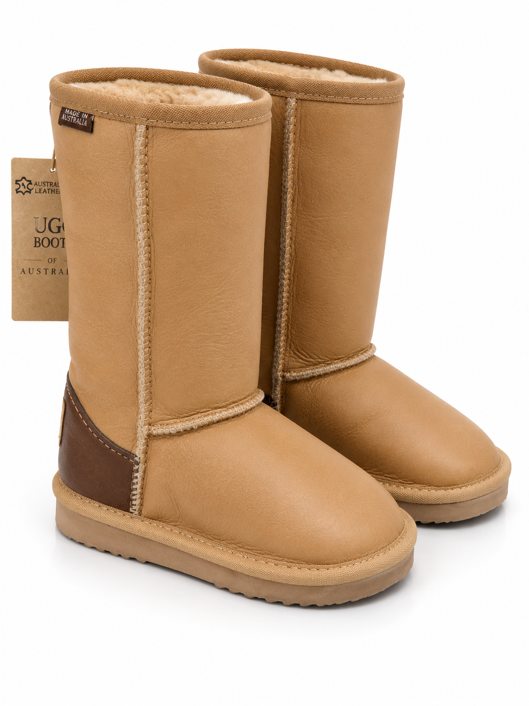 Australian Leather Ugg Kids Classic Leather Long - Natural - AU10