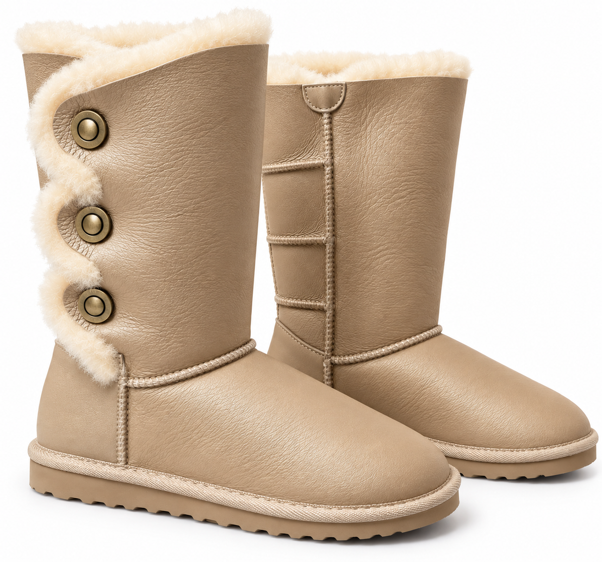 Australian Leather Ugg Classic Long Triple Button - Metallic Gold - AU5