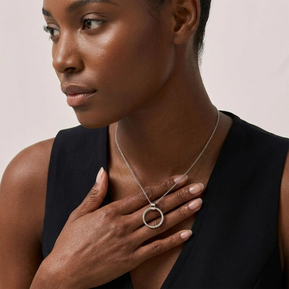Krystal Couture Orbit of Charm Necklace Embellished with SWAROVSKI Crystal in White Gold