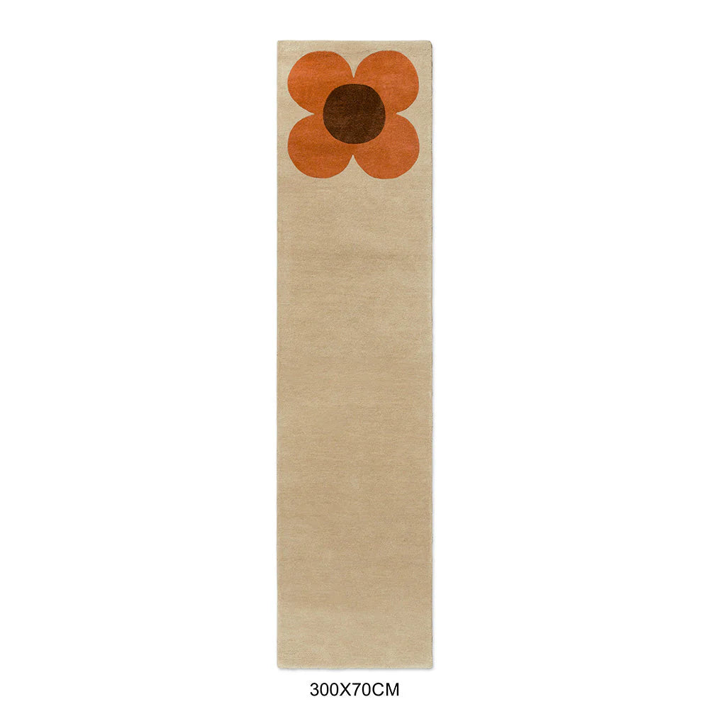 Orla Kiely Flower Placement Pumpkin - Ecru 158203 Runner Rug