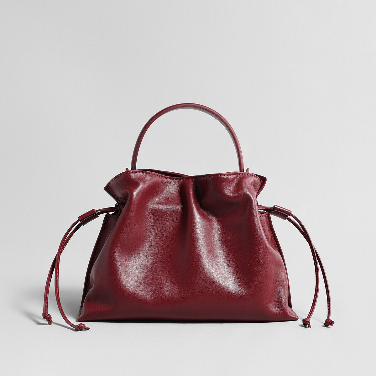 Soft Lambskin Leather Fortune Pouch Bag - Red
