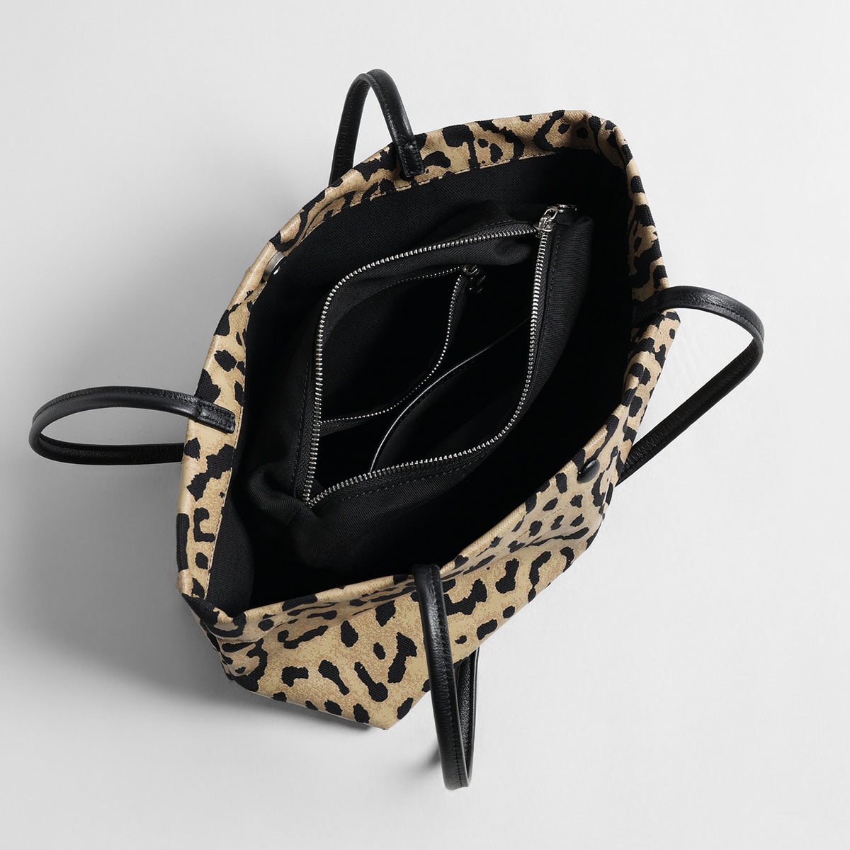 Vintage Leopard Print Canvas Underarm Bag – Leather Strap Shoulder Bag