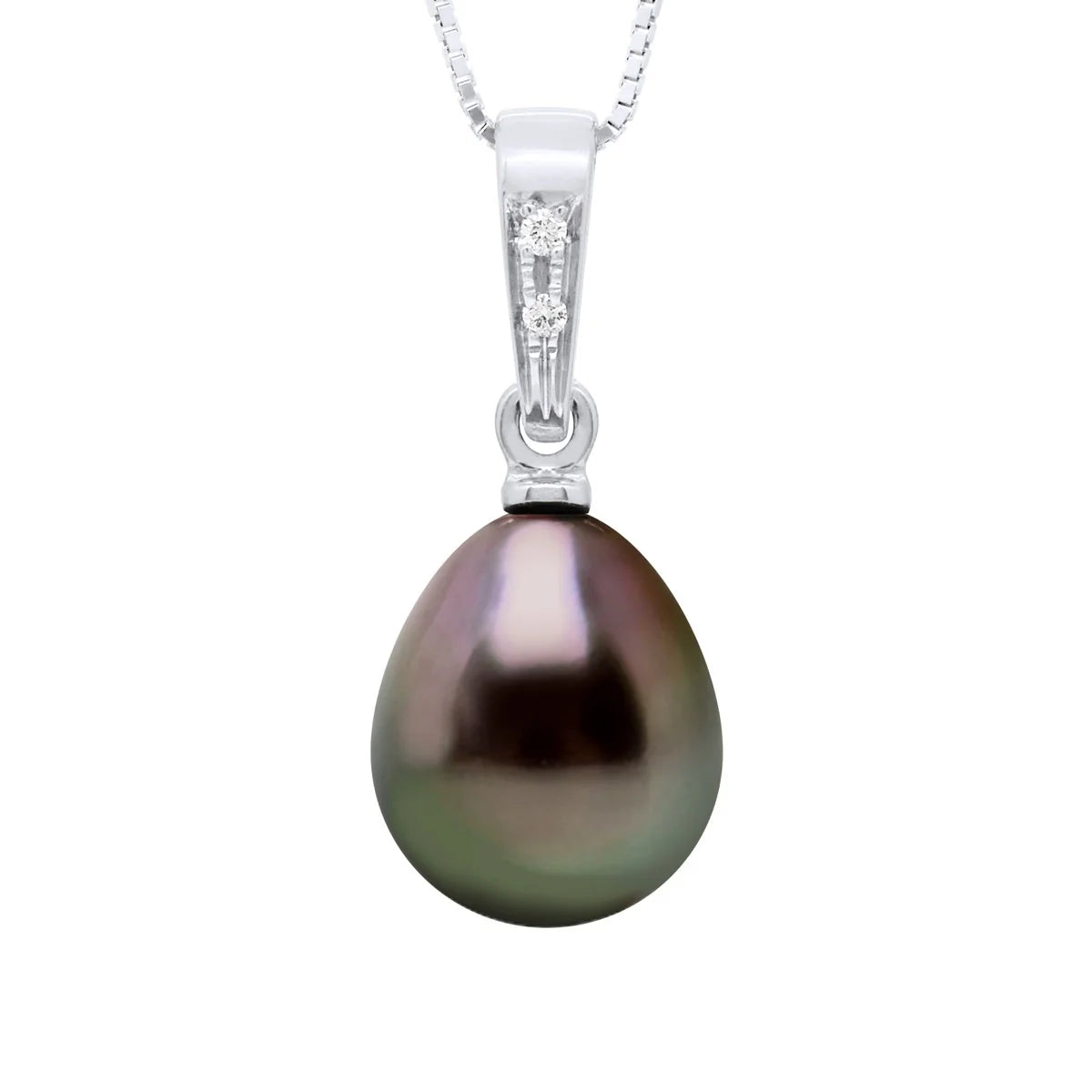 Pendant Drop Tahitian Pearl & Diamond White Gold