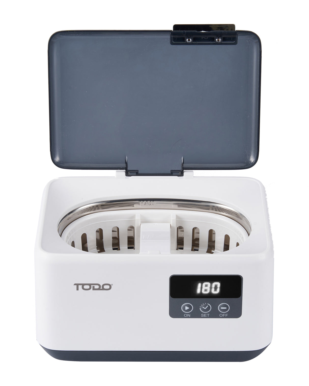 TODO Ultrasonic Cleaner Sonic Wave Jewellery Cleaner Blue LED 600ml Stainless Steel Tank 5 Mode
