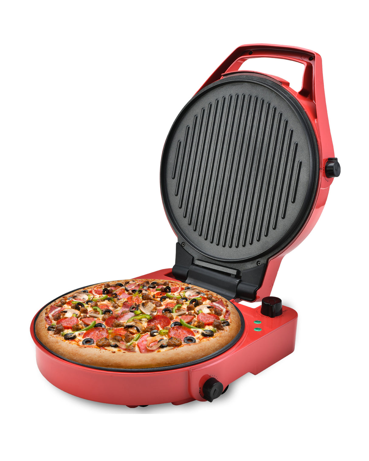 TODO 1800W Electric Pizza Maker Pizza Oven Dual Temperature Control Flat Grill - Red