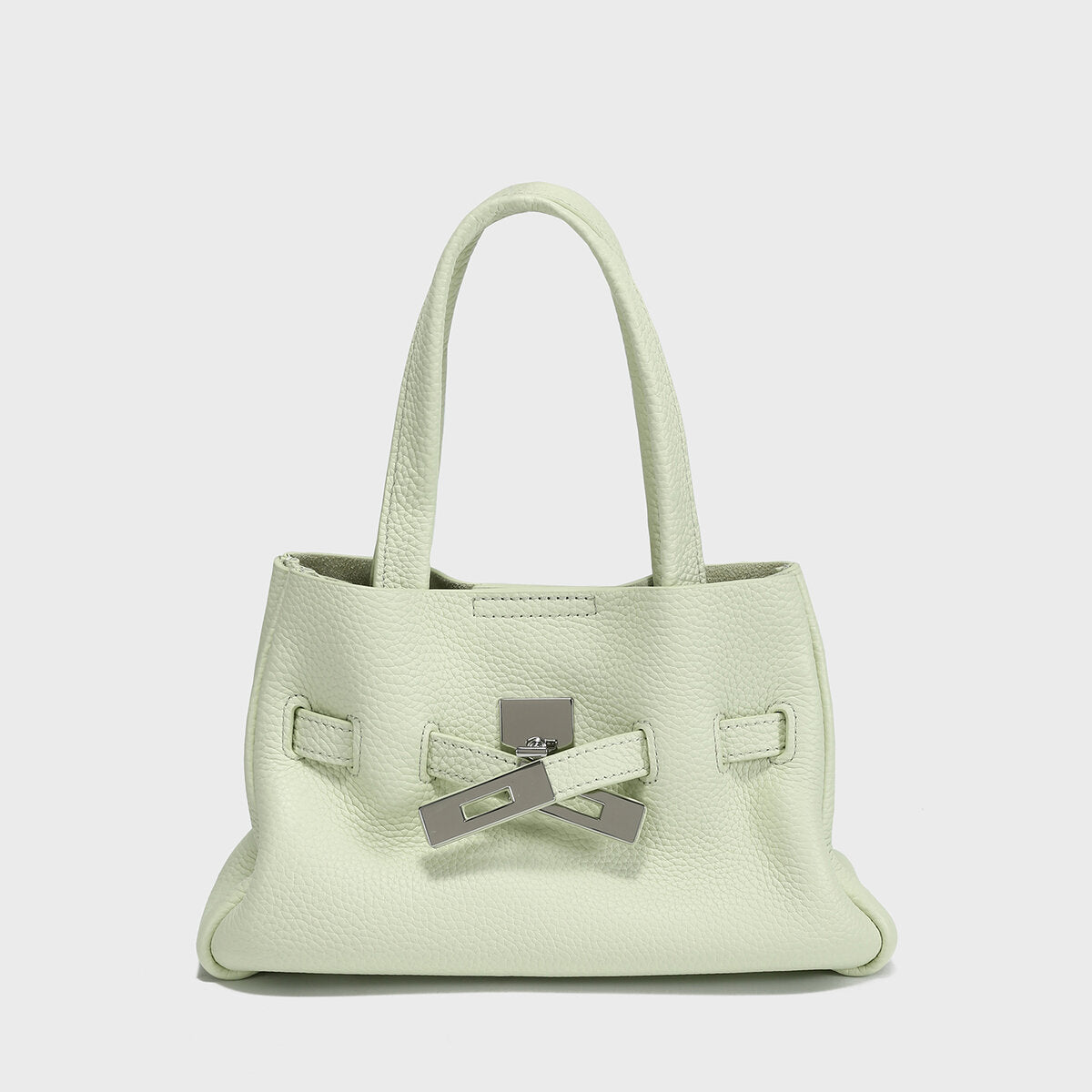 Togo Leather Structured Tote - Mint