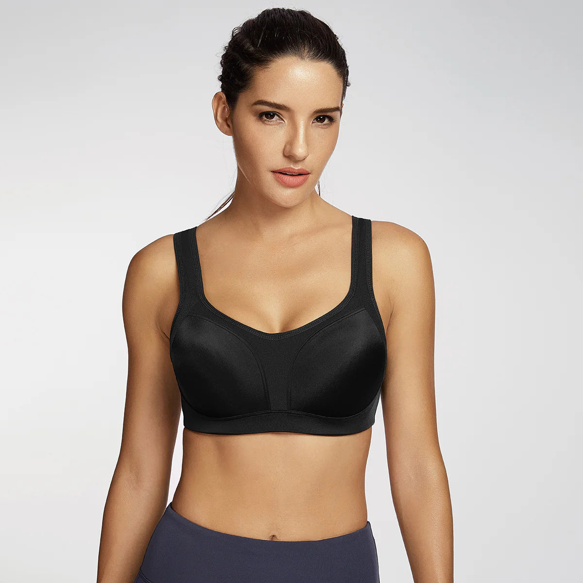 Large Bust Support Hight Impact Running Bra - Black
