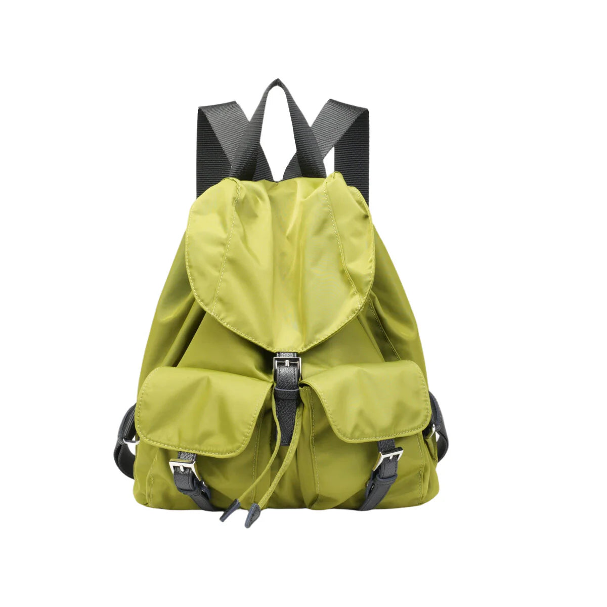 BAMEI Water-Resistant Ballistic Nylon Drawstring Backpack with Dual Front Pockets - Avocado