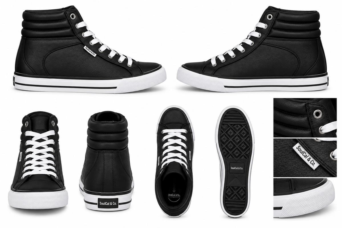 SoulCal Women's Asti Hi Tops Trainers - Black/White