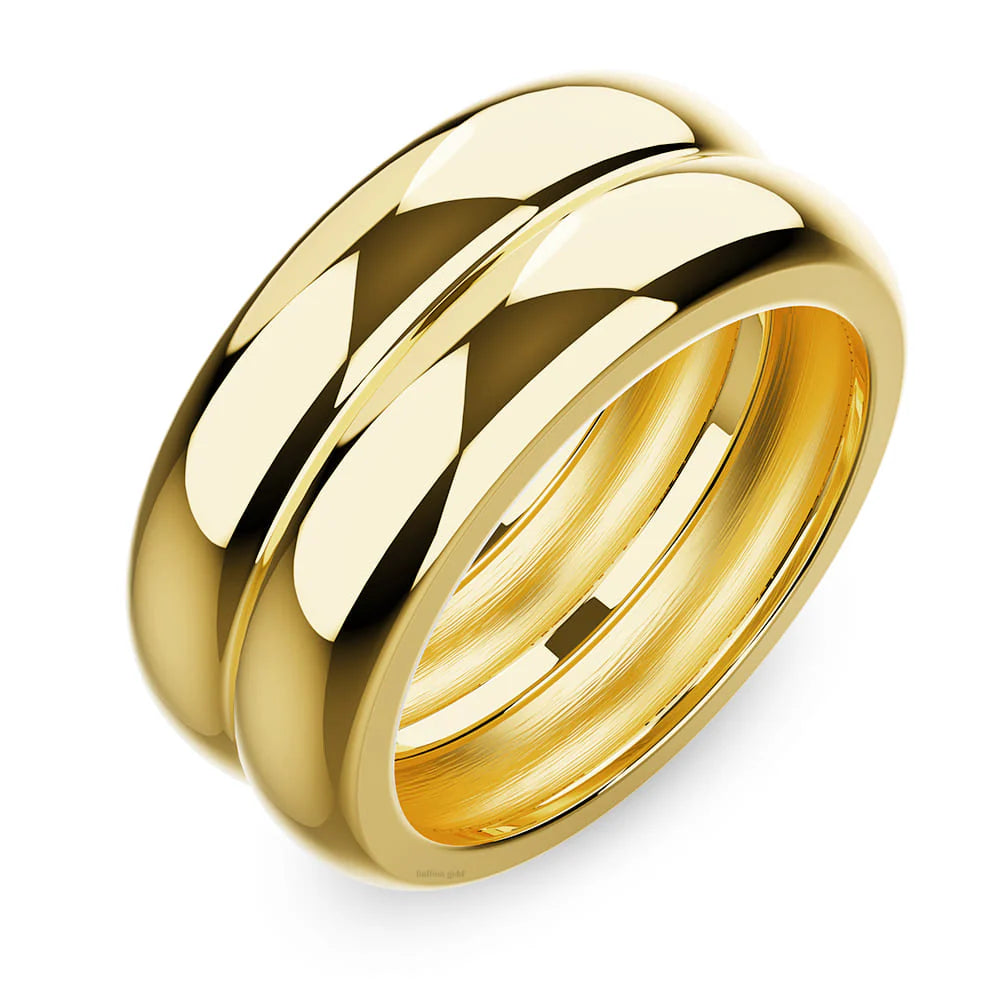 Bullion Gold Twin Gleam Radiant Fusion Gold Layered Ring